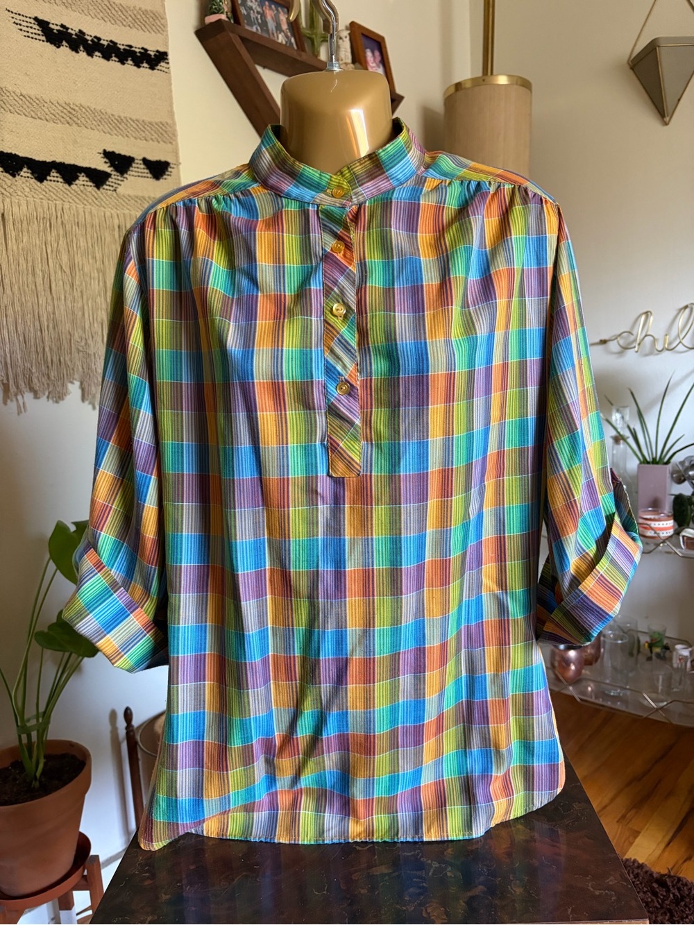 Women’s Vintage Tomorrow’s Dream Multicolor Plaid Top